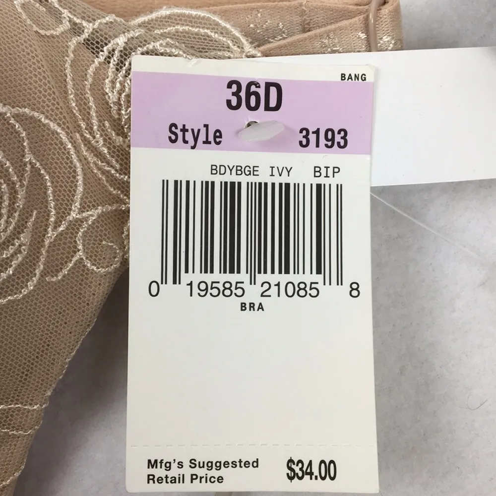 Bali Nude Lace Desire Underwire Bra 36D NEW - Image 7