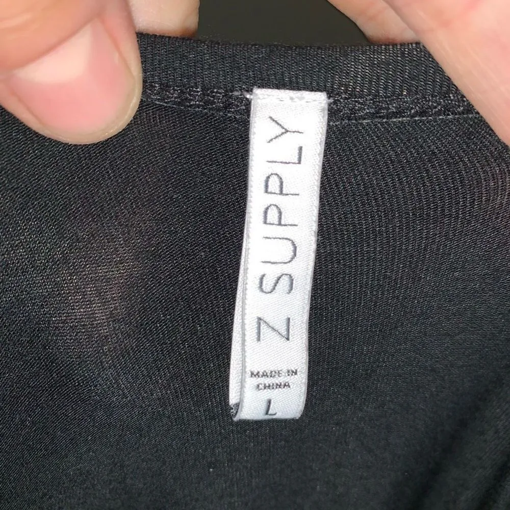 Z Supply black knit cozy loungewear L soft swing dress - Image 3