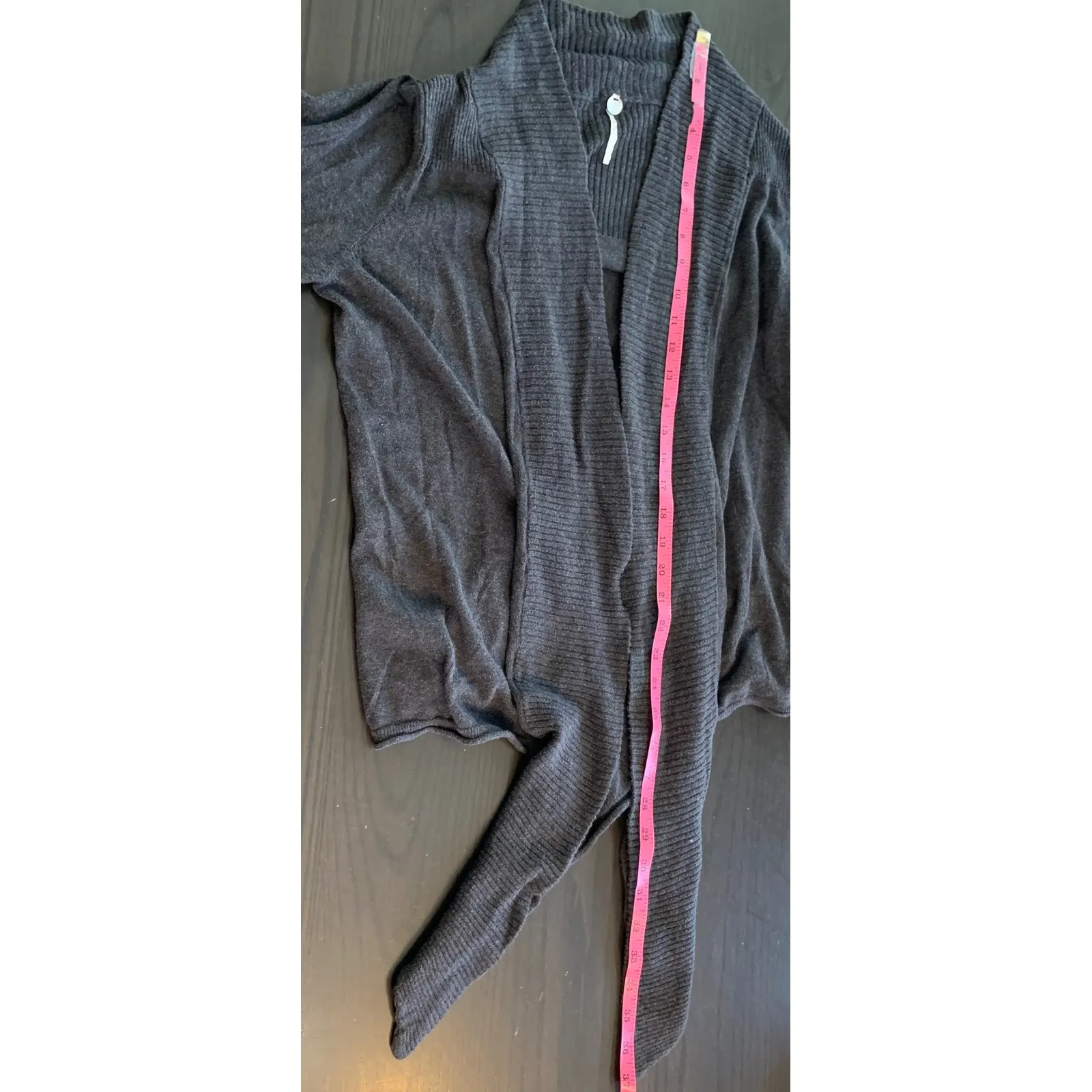 Margaret O'Leary Cardigan Charcoal Gray Cotton Waterfall Womens Medium Artsy - Image 10