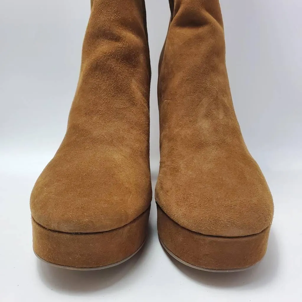Steve Madden Groove Chestnut Suede Knee High Platform Heel Boots Size 11 M - Image 7