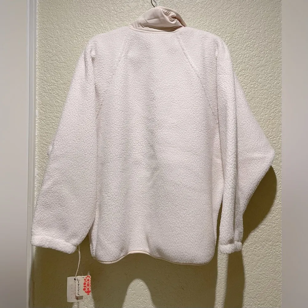 Free People Movement Hatch Hit The Slopes Fleece Jacket Natural Size S - Image 6