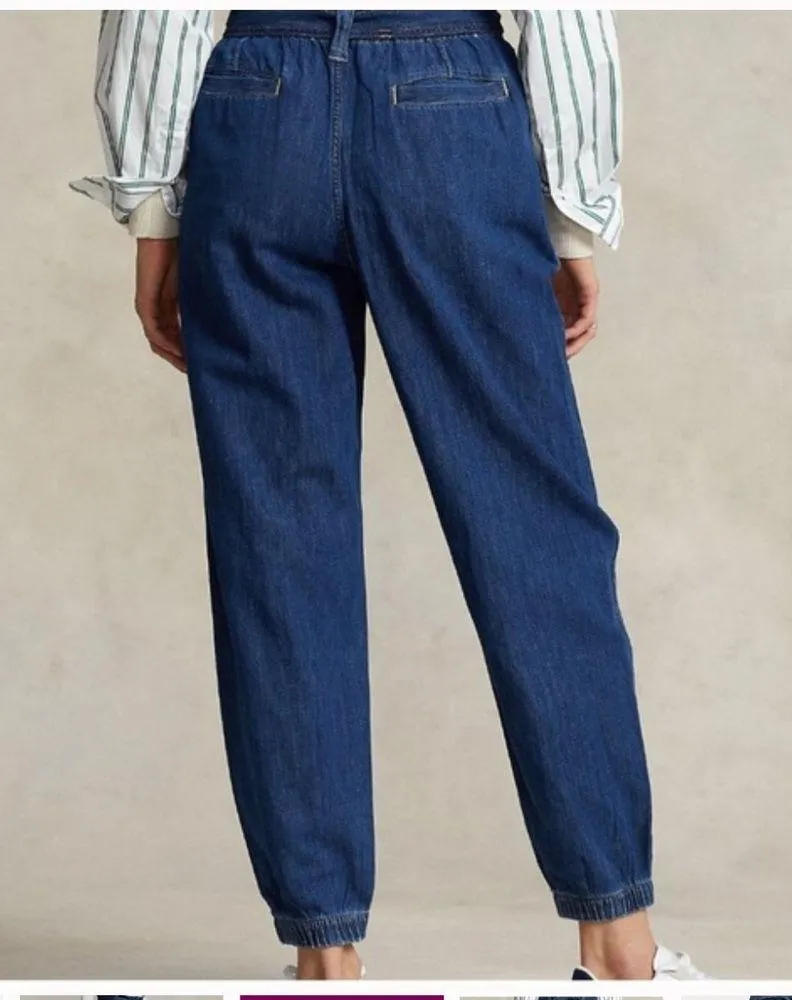 Polo Ralph Lauren Women Dresla Wash Belted Denim Jogger Pant NWT W1523 Sz 25 Blue - Image 4