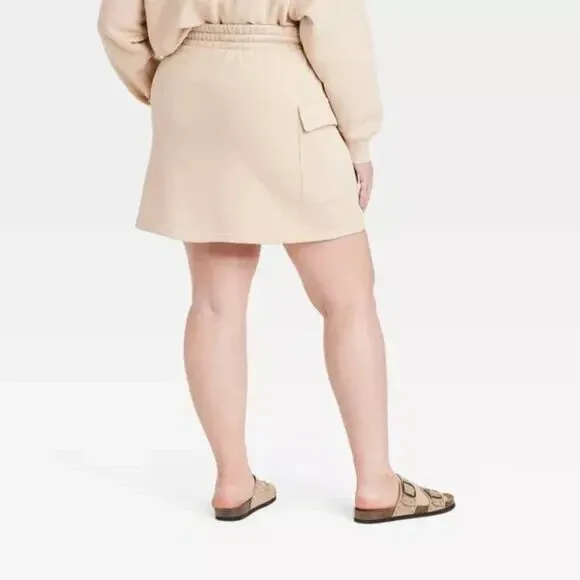Universal Thread Tan Leisure Studio Fleece Cargo Mini Skirt Size Large - Image 4