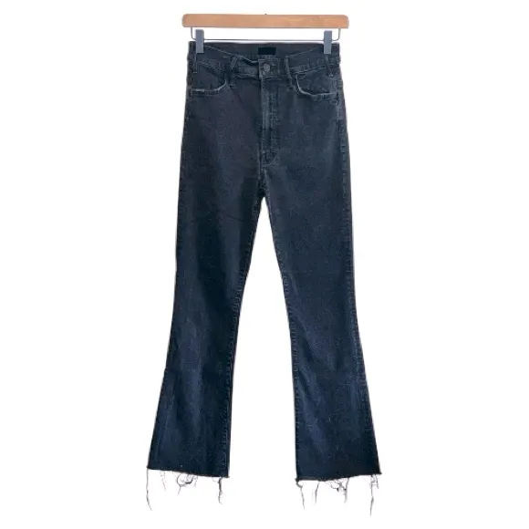 Mother The Hustler‎ Ankle Fray Jeans Not Guilty Black Wash Size 26 - Image 2