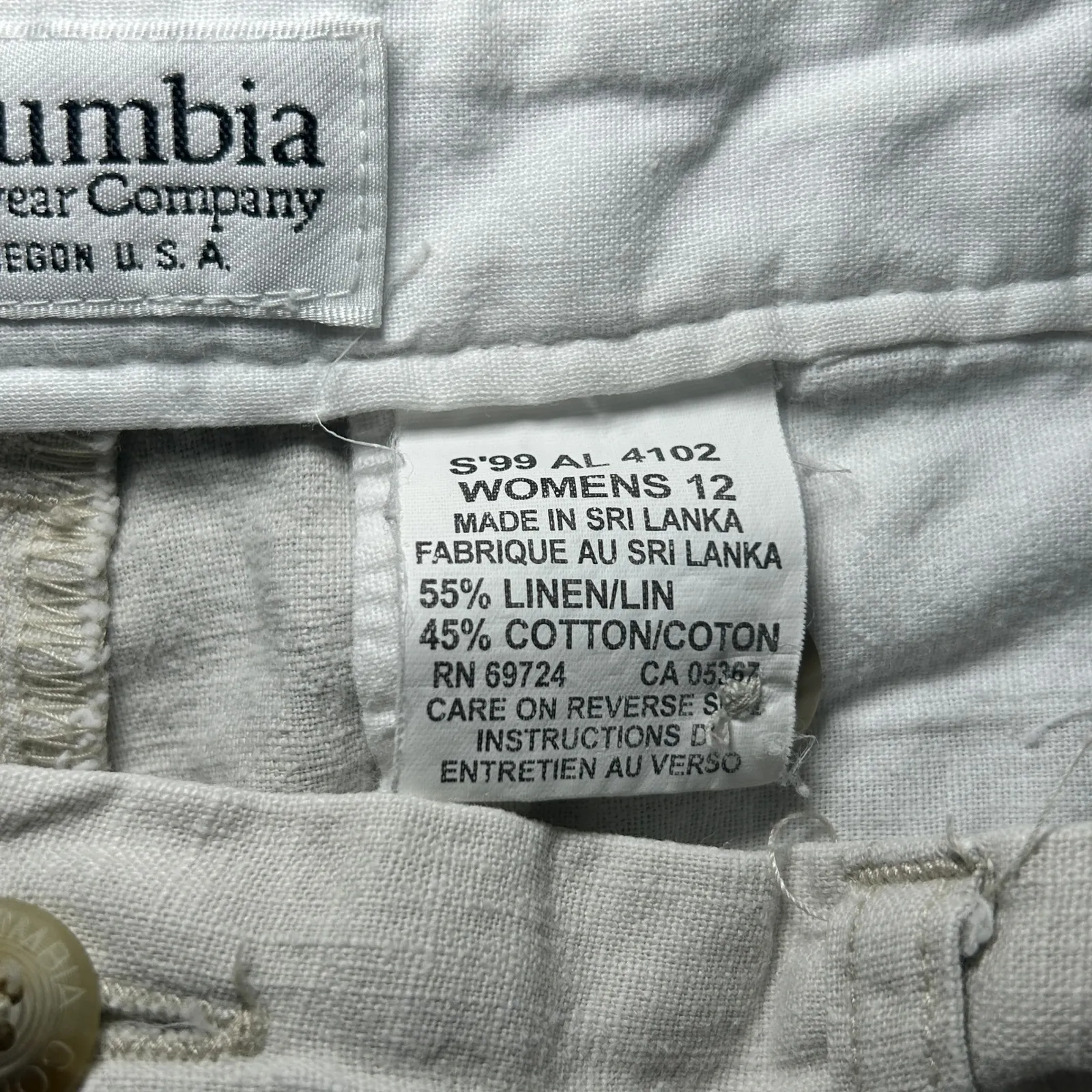 Columbia Sportswear Womens Vintage Linen Blend Pleated Golf Shorts Size 12 Beige - Image 4