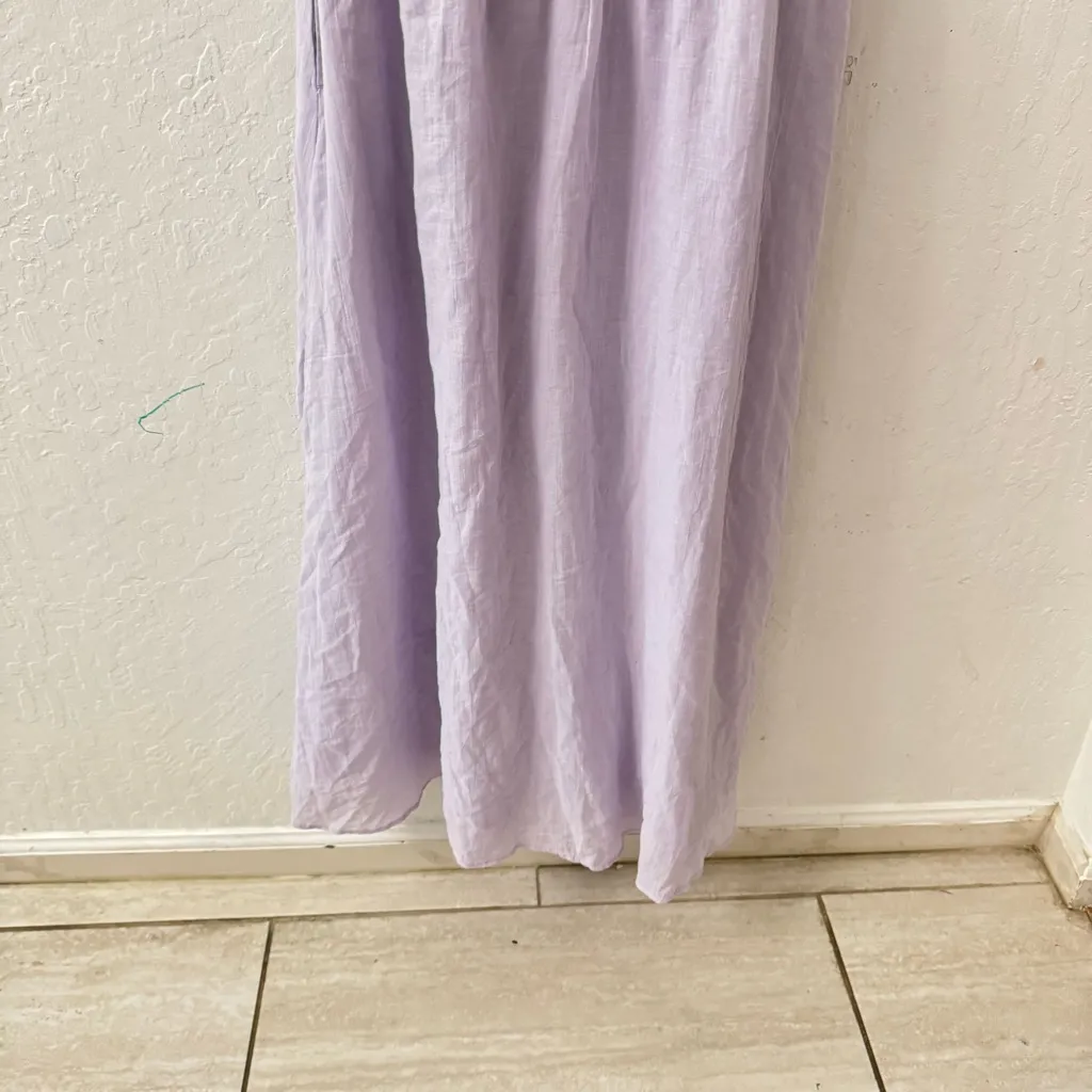 American Eagle Purple Smocked Bow Tie Sundress Midi Zip Back XS - Image 10