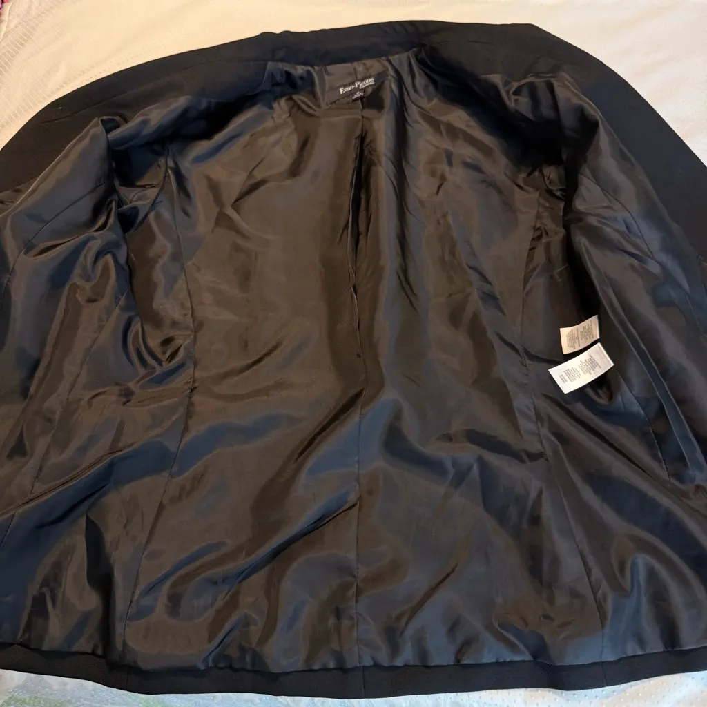 Evan Picone Essentials Black Blazer Suit Jacket Women’s Size 10 2 Button Front - Image 9