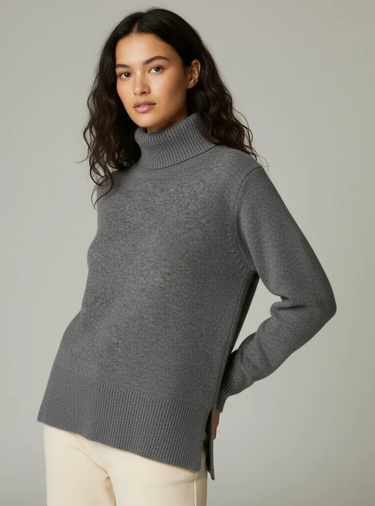 J. Crew Merino Wool Alpaca Blend Grey Turtleneck Sweater Women's Size S Gray - Image 1