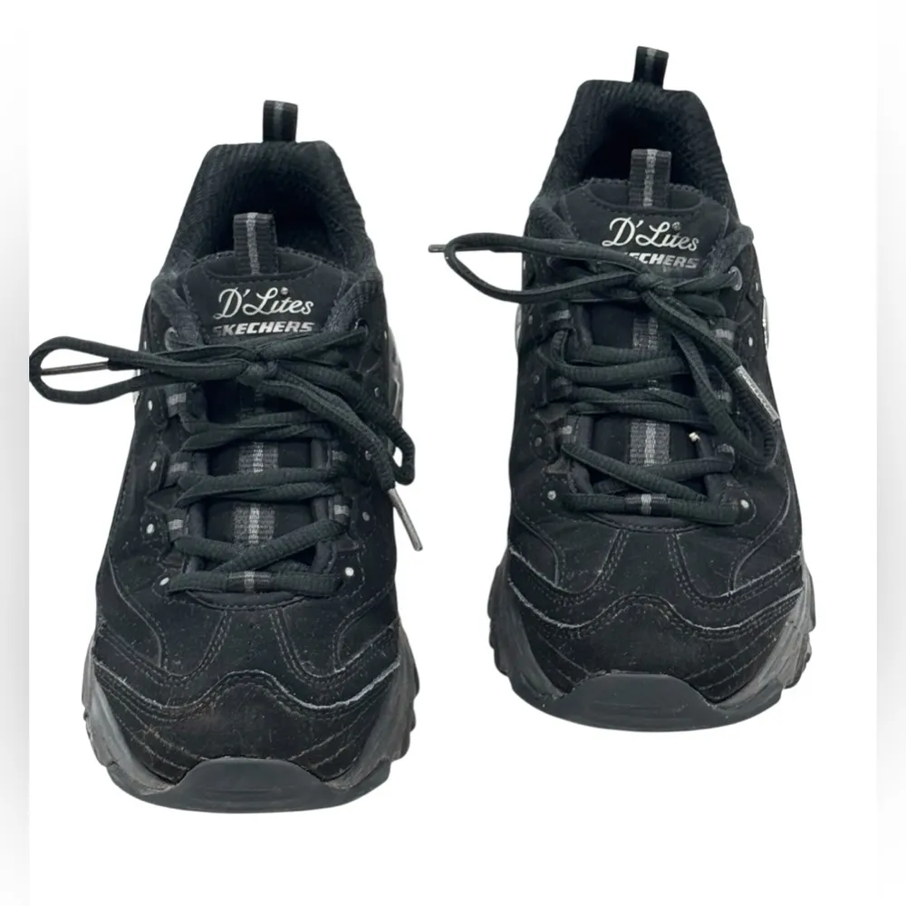 Skechers Women's Black D'Lites-Play on Fashion Sneaker - Size 7.5 - Image 3