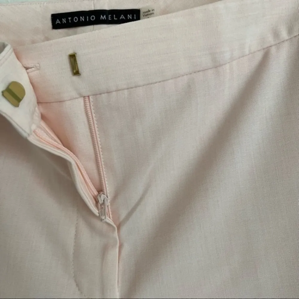 Antonio Melani Pink Straight Leg Flat Front Pants Women Size 2 - Image 4