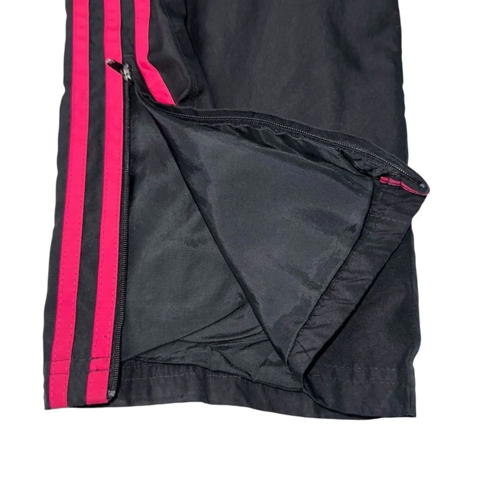 Adidas Y2K Black and‎ Pink Classic Wind Pants Size S - Image 3