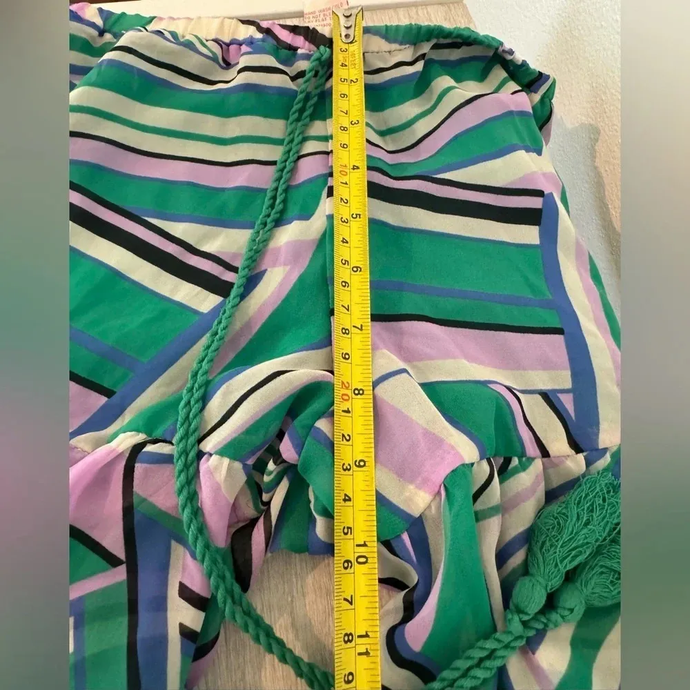 Flying Tomato Sheer Funky Retro Printed Wide Leg Palazzo Pants Size Small - Image 8