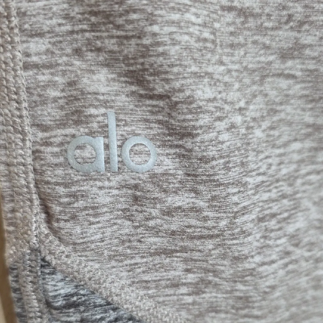 ALO Yoga Leggings High-Waist Alosoft Sheila Tan Grey Colorblock Womens Size XS - Image 8