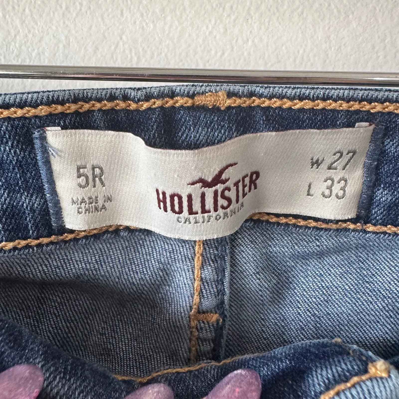 Hollister Jeans Women 5R Blue Bootcut High Waist Y2K Pocket Western Country - Image 8