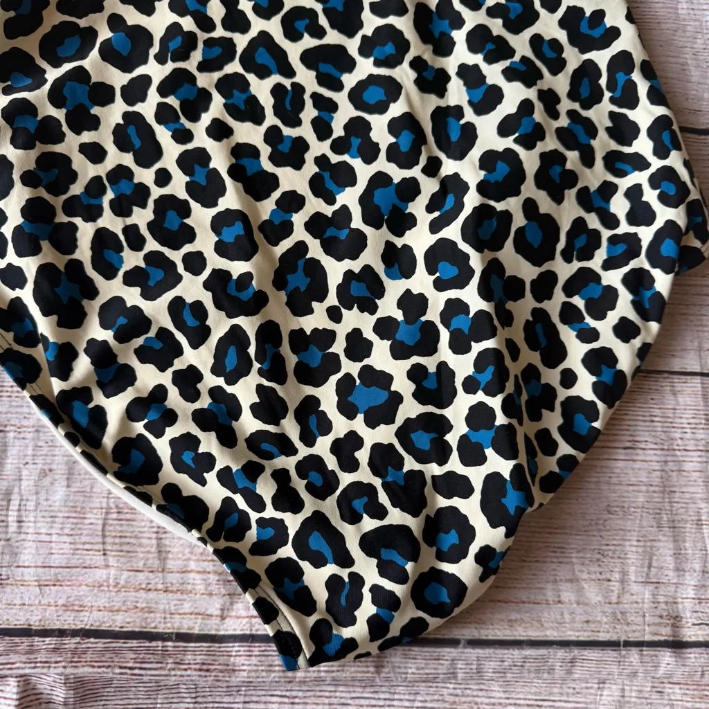 MICHAEL Michael Kors Blue Black Leopard One-Piece Swimsuit Women's Size 14 - Image 9