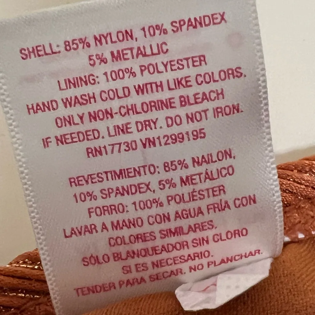 Xhilaration Women's Metallic Brown Ribbed Bralette Bikini Top - Large - VGUC - Image 5