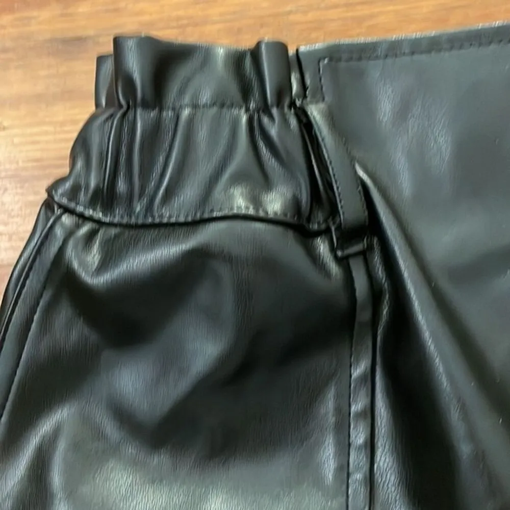 Windsor Black Faux Leather Paper Bag Shorts Womens Size Small NEW - Image 10