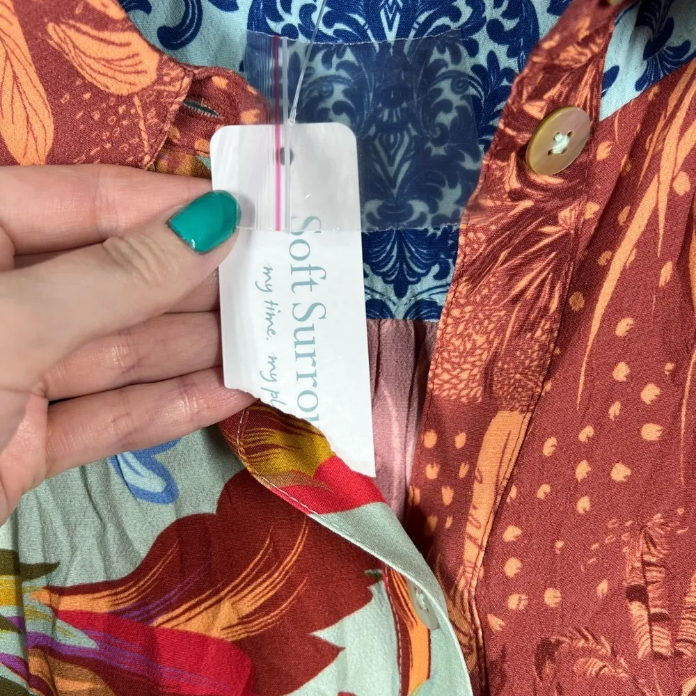 Soft Surroundings‎ NWT Colorful Floral Hermosa Button Down Tunic Top - Image 4