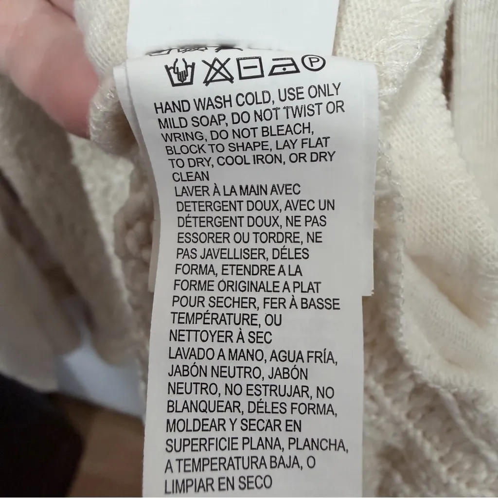 Lucky Brand Y2K Lucky Lotus hooded knit cardigan in cream with pockets size 2X - Image 9