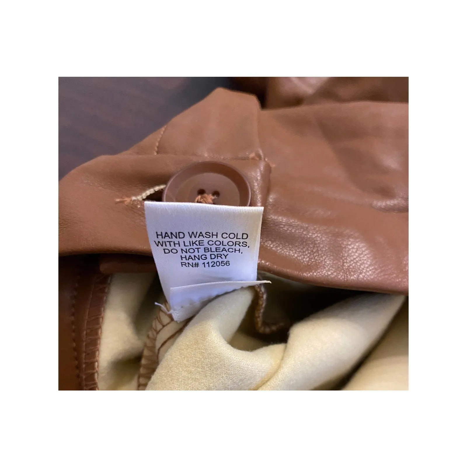 Zenana Faux Leather Straight Leg Pants Brown Pull On Elastic Waist Medium - Image 9