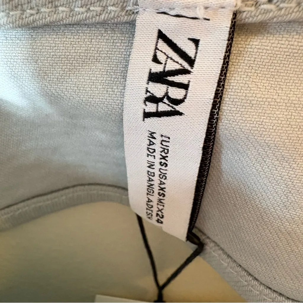 NWT Zara Light‎ Blue Asymmetrical Crop Top Size XS - Image 5