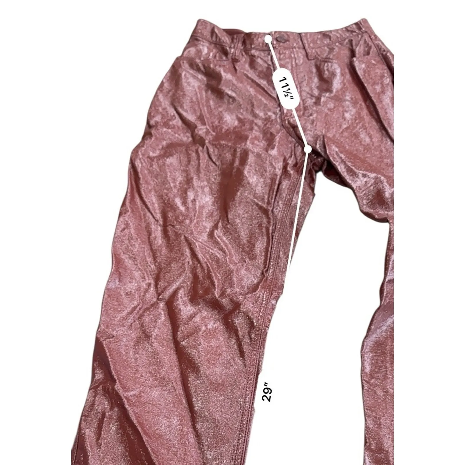 Abercrombie & Fitch The ‘90s Straight Ultra High Rise Vegan Leather Pants size 4 - Image 13