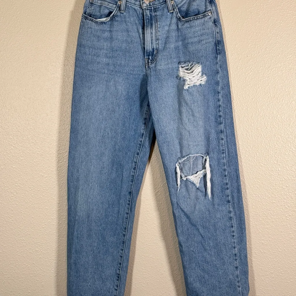 Levi’s Blue 94 Baggy Distressed Jeans Womens 28 High Rise Casual Denim Fall - Image 12