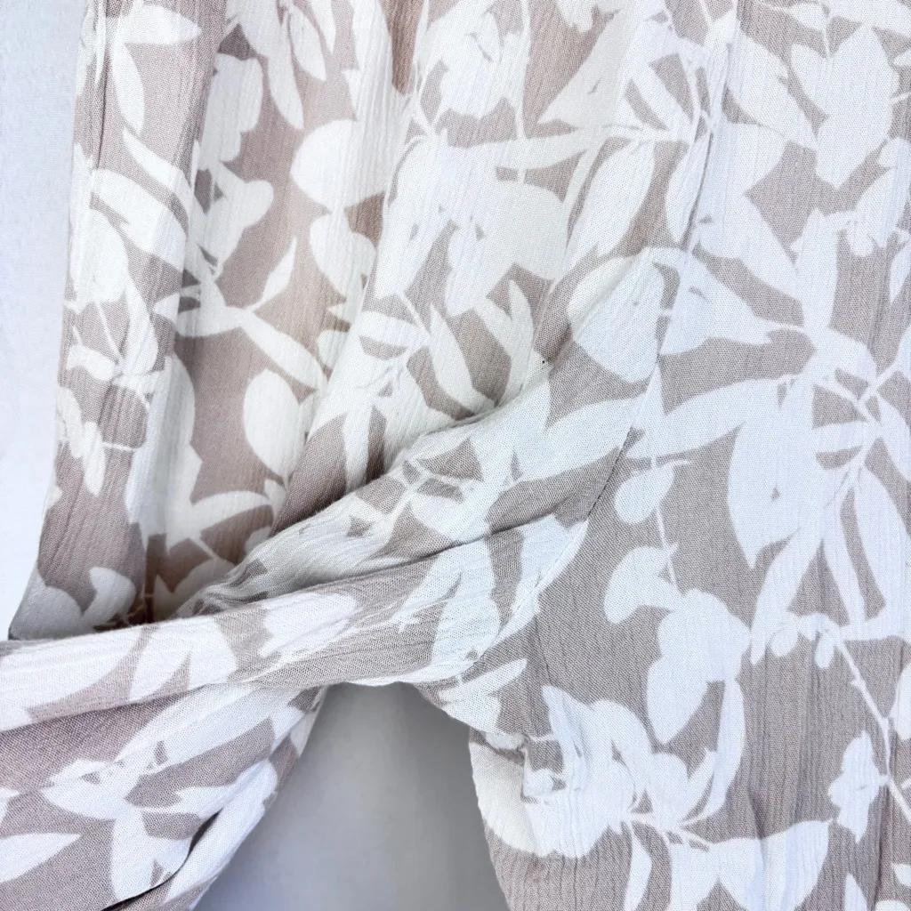 Jones New York Floral Wide-Leg Pants in White and Tan size S with lining - Image 6