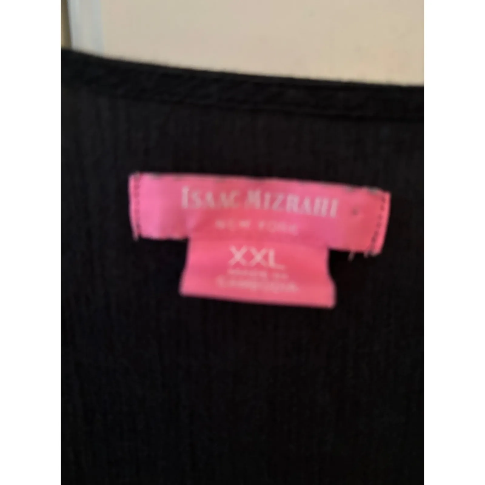 Isaac Mizrahi Black Lace Trim V Neck‎ dress Shirt Womens XXL - Image 2