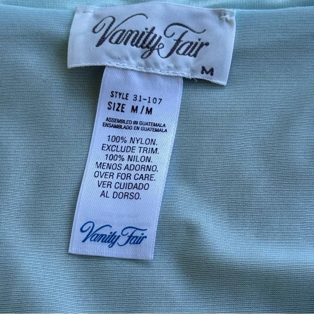 Vintage Vanity Fair has Mint-Green Button-Up Nightgown Medium - Image 3