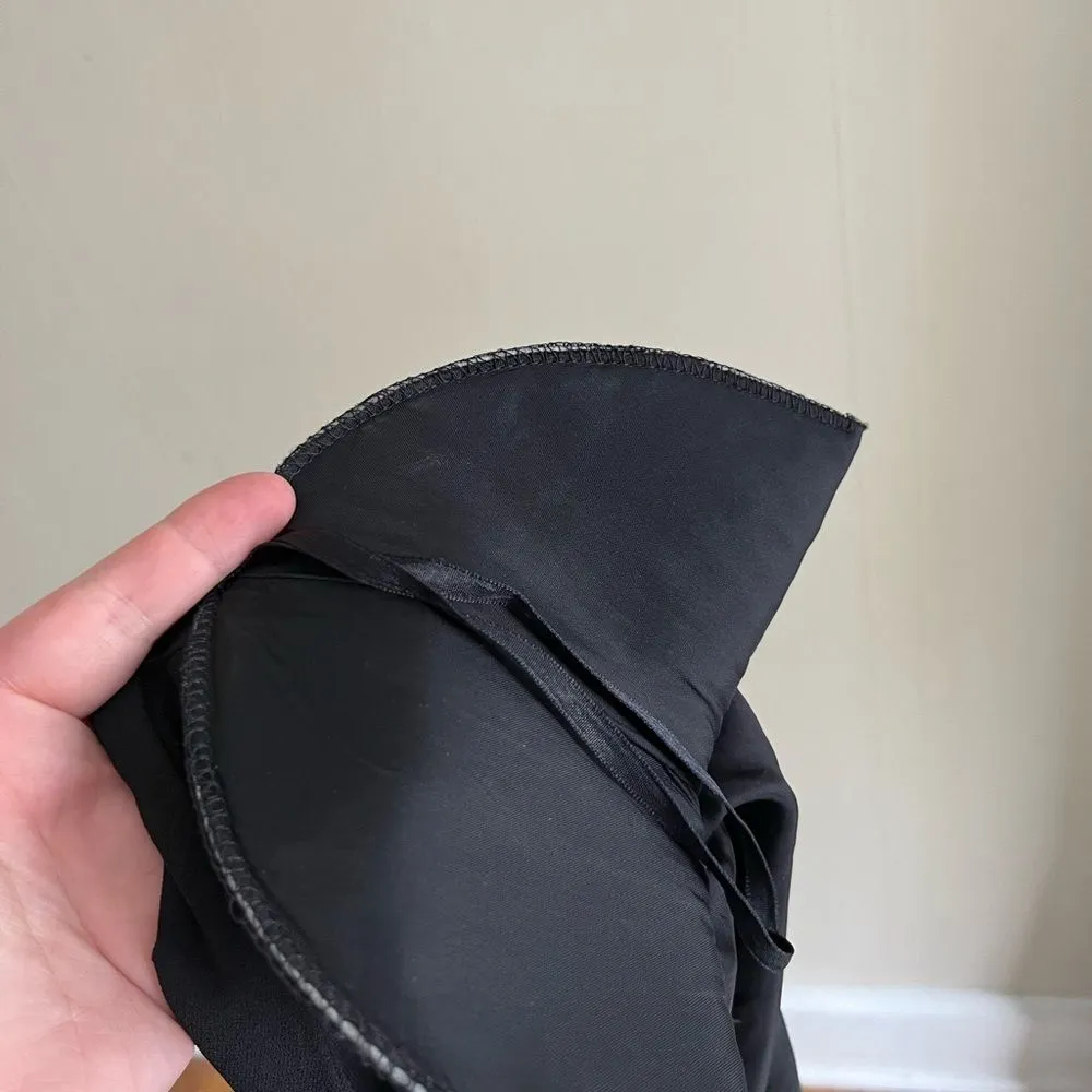 Maggy London Black Mesh Waist Midi Dress Size 14 Fits 12–14 Cocktail Sheath - Image 8