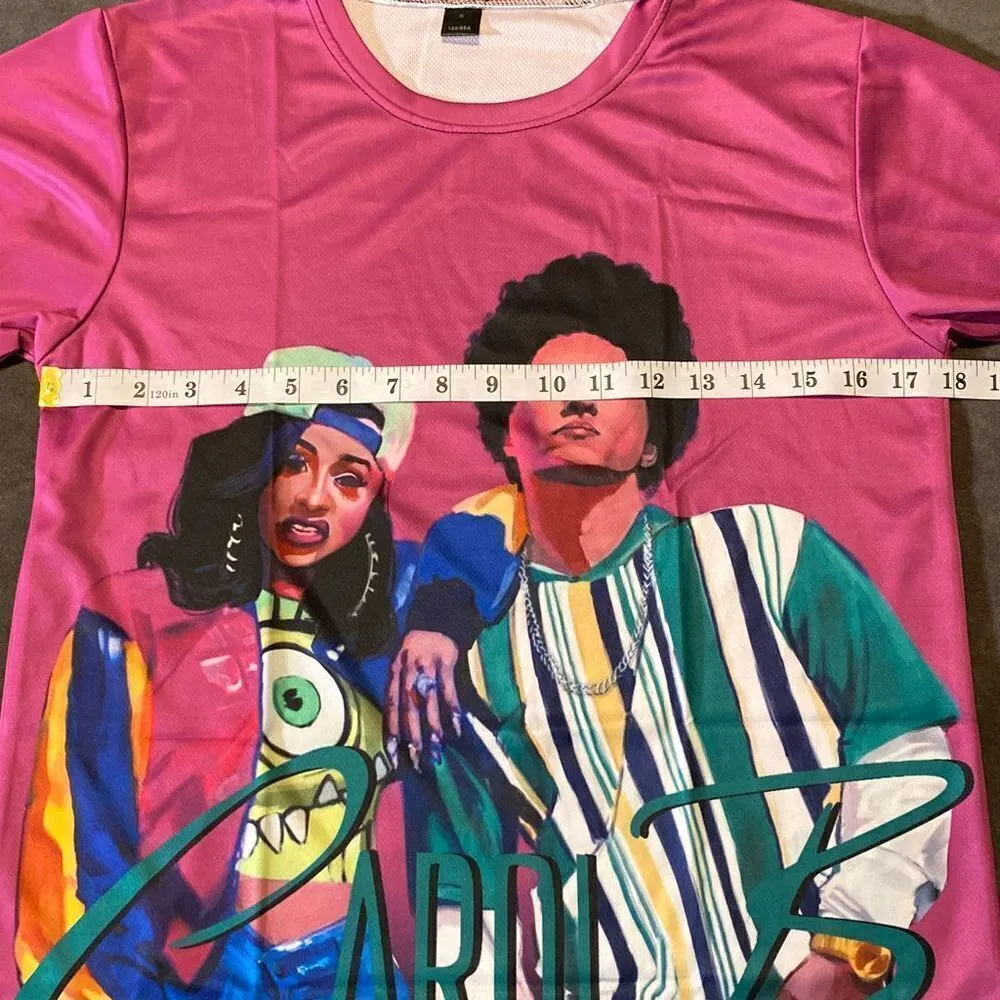 Unisex Women’s Men’s Cardi B & Bruno Mars Short Sleeve T-Shirt Size S NEW - Image 5