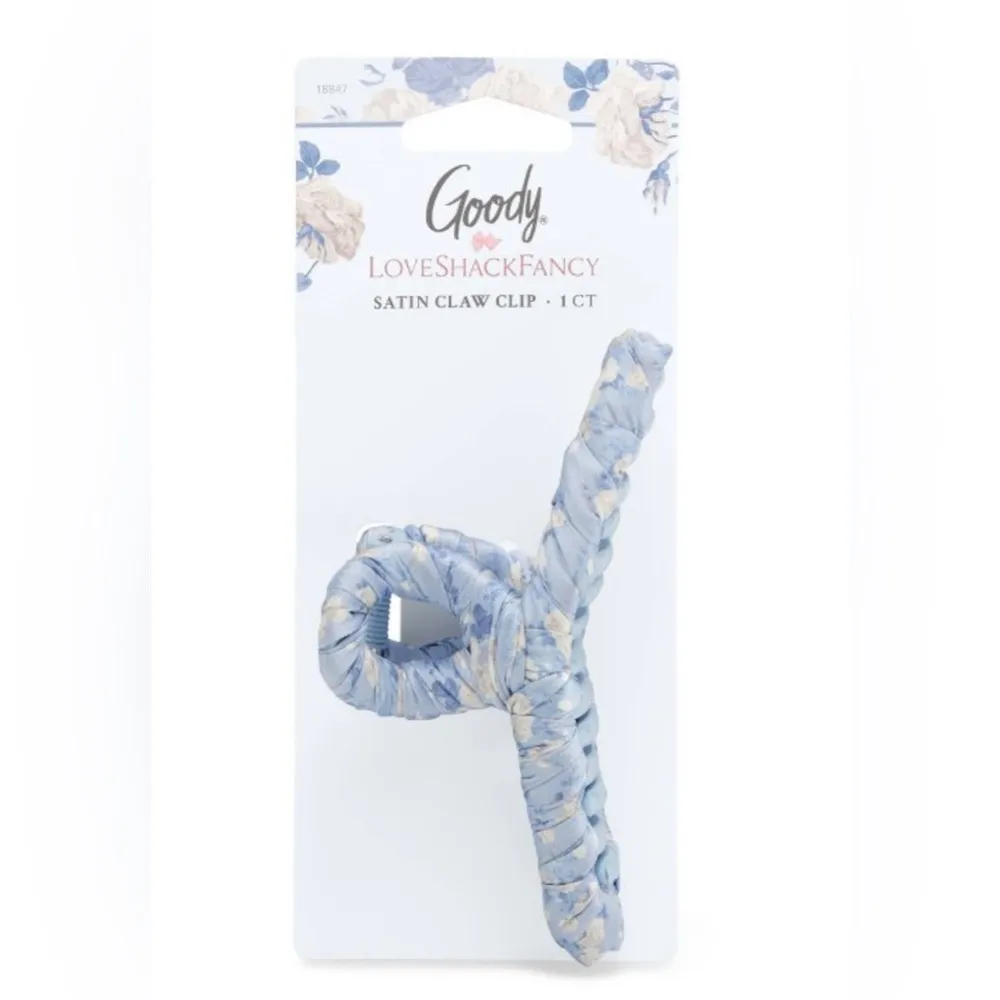 Goody LoveShackFancy Satin Claw Clip Everblooming Rosette Blue - Image 5