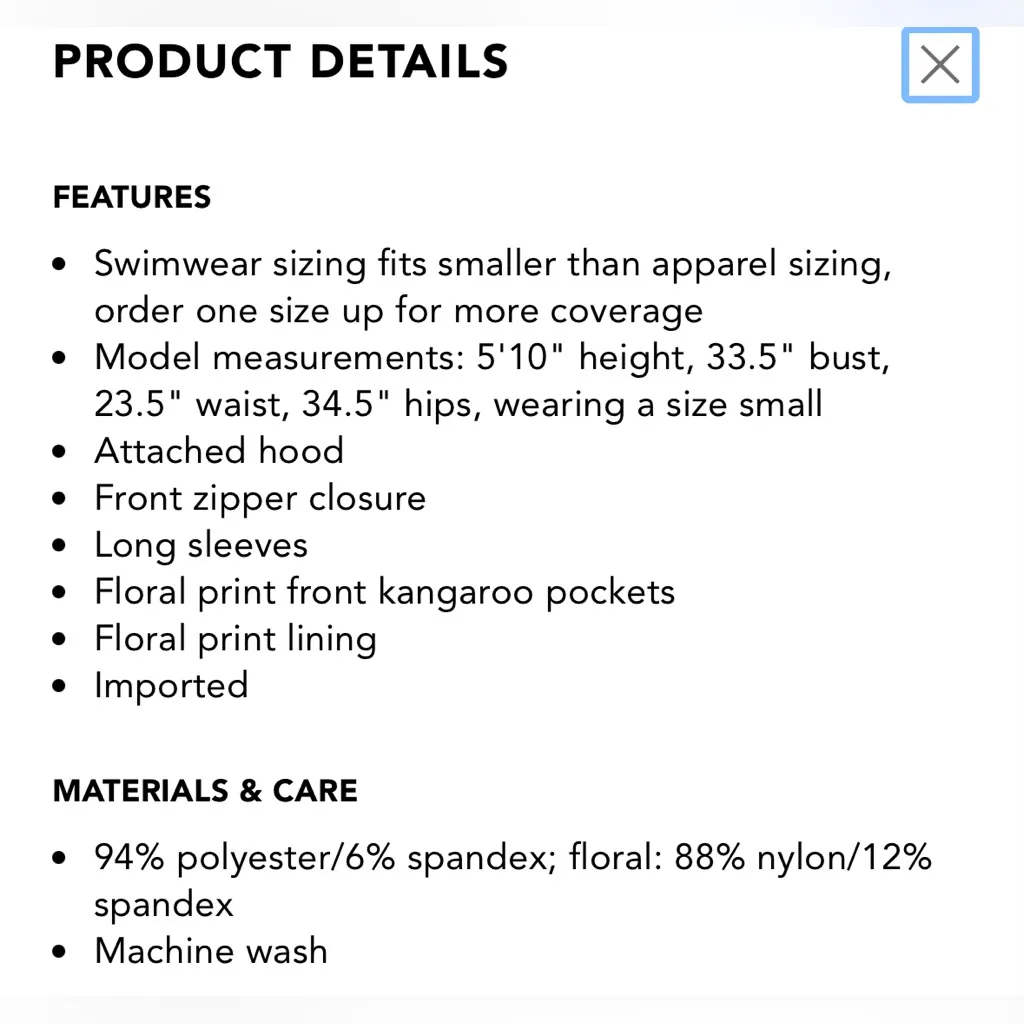 NWOT LoveShackFancy x Hurley Hawaiian Hibiscus Zip Hoodie Cover Up - Image 14