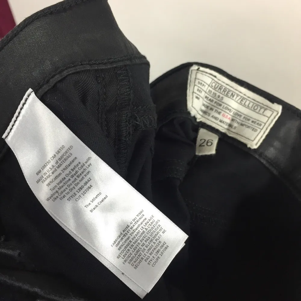 Current/Elliot The Stiletto Skinny in Black Coated - Image 4