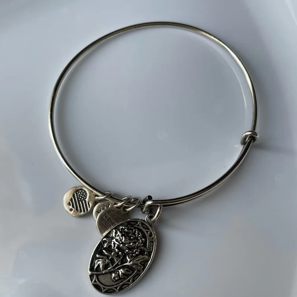 Alex and Ani Mom Flowers Silver Charm Bracelet - Image 2