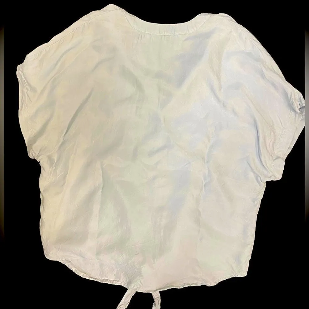 Karlie Pale Blue Button Down with Tie Bottom Shirt - Image 5