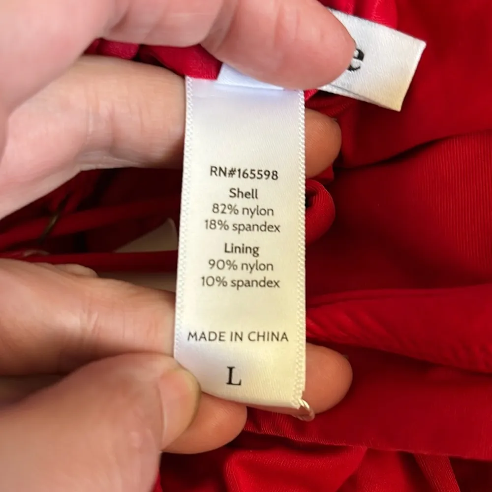 Andie Bikini Set Havana top High Waisted Cheeky Bikini Bottom Cherry Red Size L - Image 5