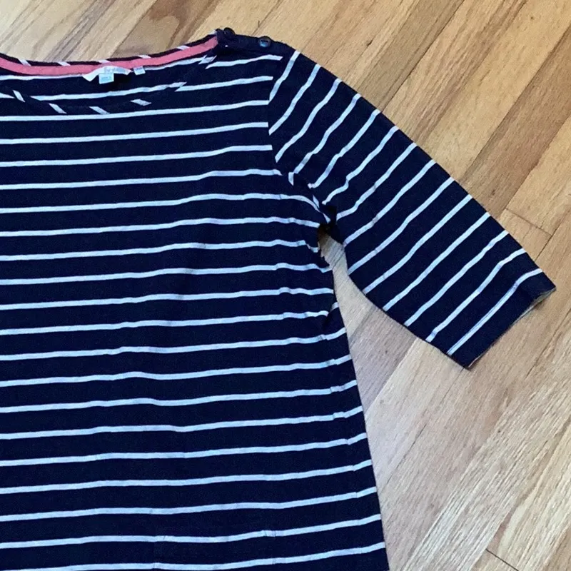 Boden Womens Breton Navy Striped Tunic Mini Pocket Dress Size 16 - Image 4