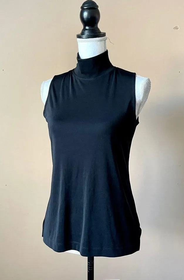 CHICO'S | Black Sleeveless Mockneck Blouse Sz 4 - Image 3