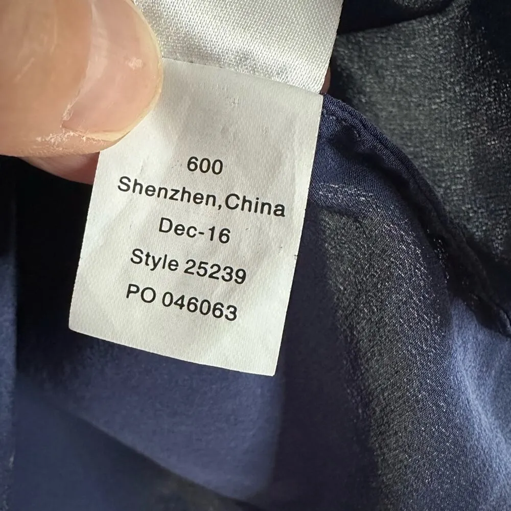 Lilly Pulitzer 100% Silk Navy Blue Cut Out Top Y2K Summer Vacation Coastal 25239 - Image 6