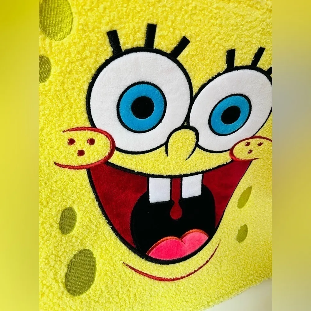 SpongeBob SquarePants Rare XL Fuzzy Weekender Tote Bag w/ Shoulder Strap NWT - Image 10