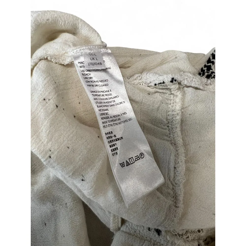 FREE PEOPLE L CYPRUS AVENUE Ivory Peasant Top Balloon Sleeve Embroidered Blouse - Image 7