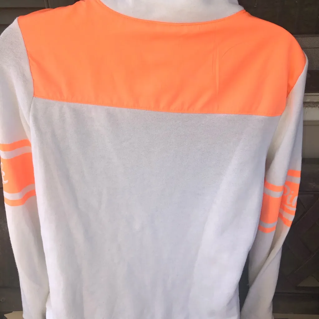 Pink Victoria Secret white and orange 1/4 zip - Image 4