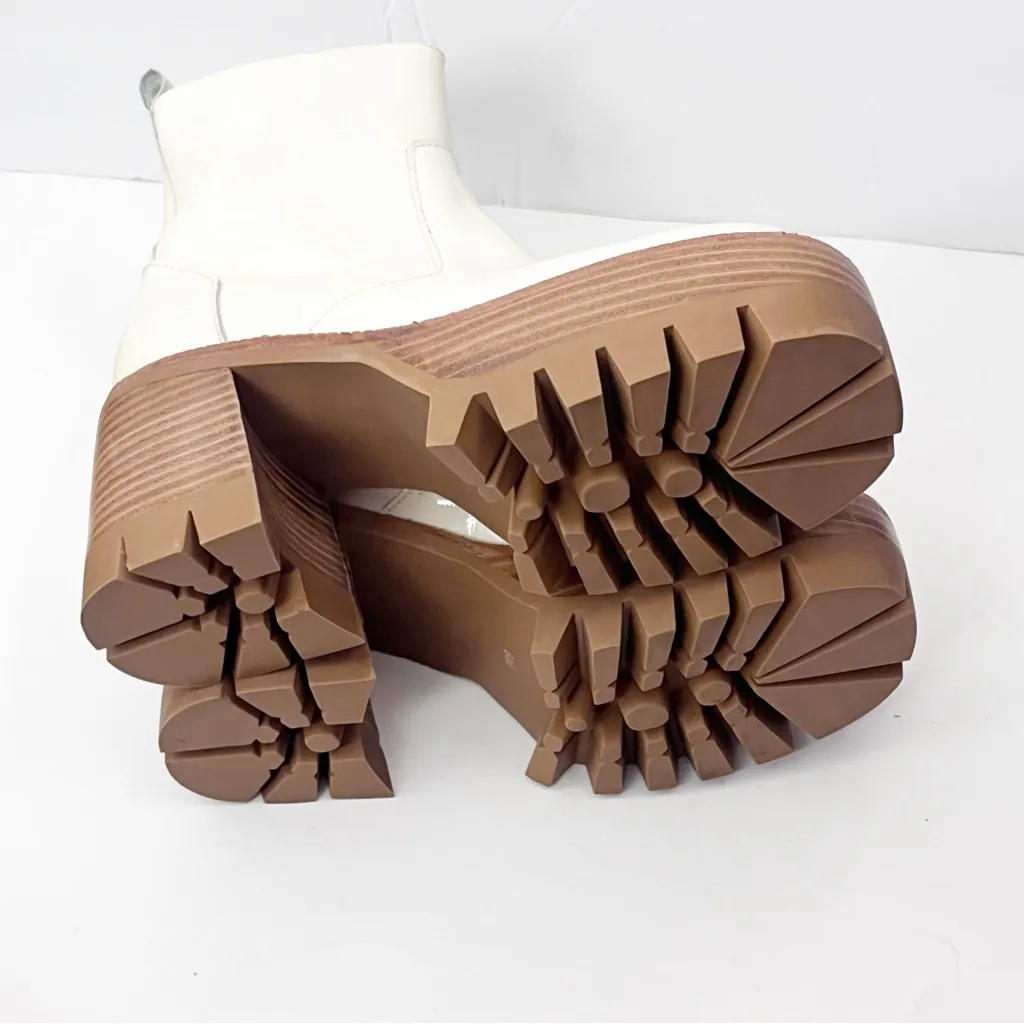 JEFFREY CAMPBELL Quavo Ice Crinkle Patent Leather Chunky Heel Platform Boots 6 - Image 3