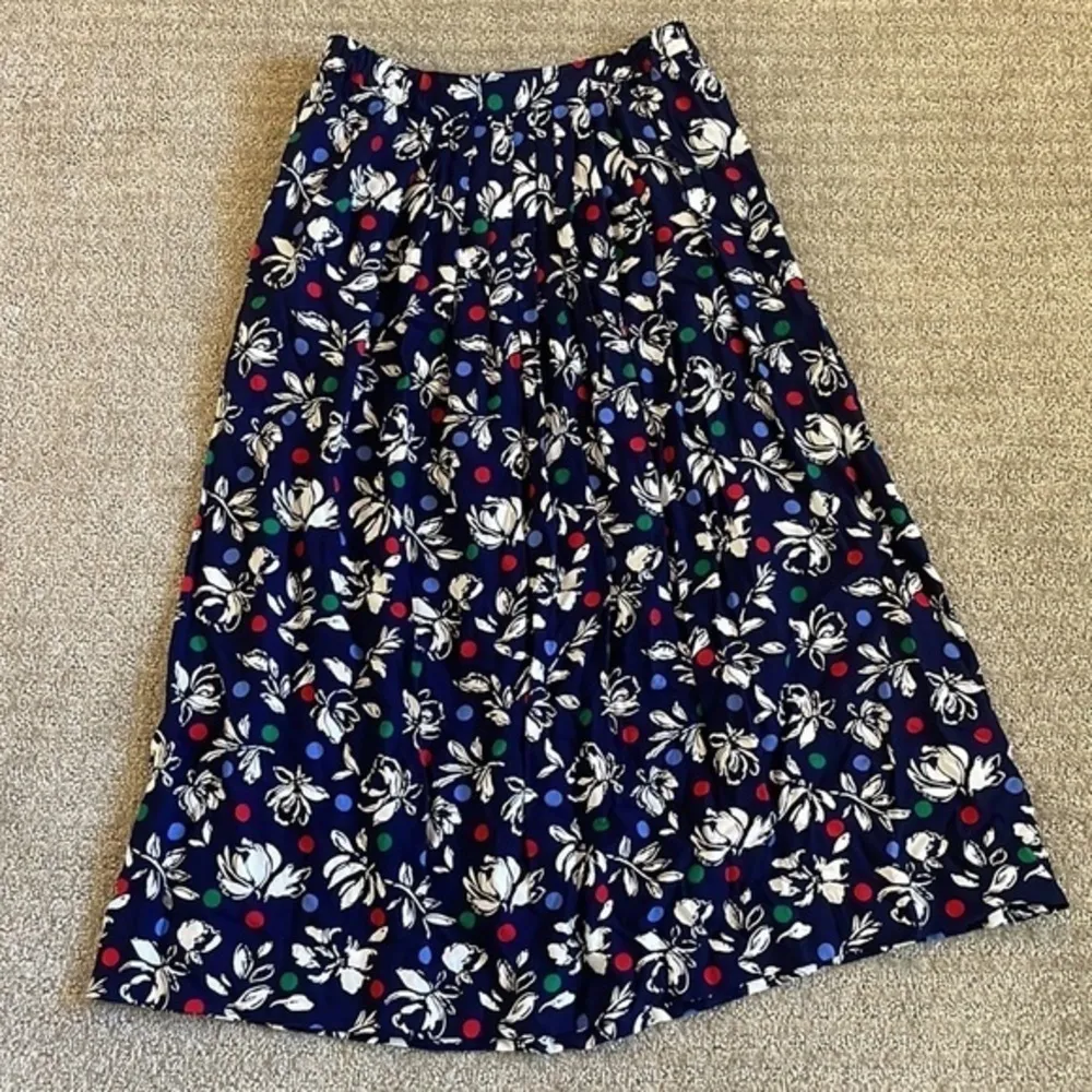 Vintage Pendleton 2PC Blue Floral Blouse and Skirt Set - Image 8