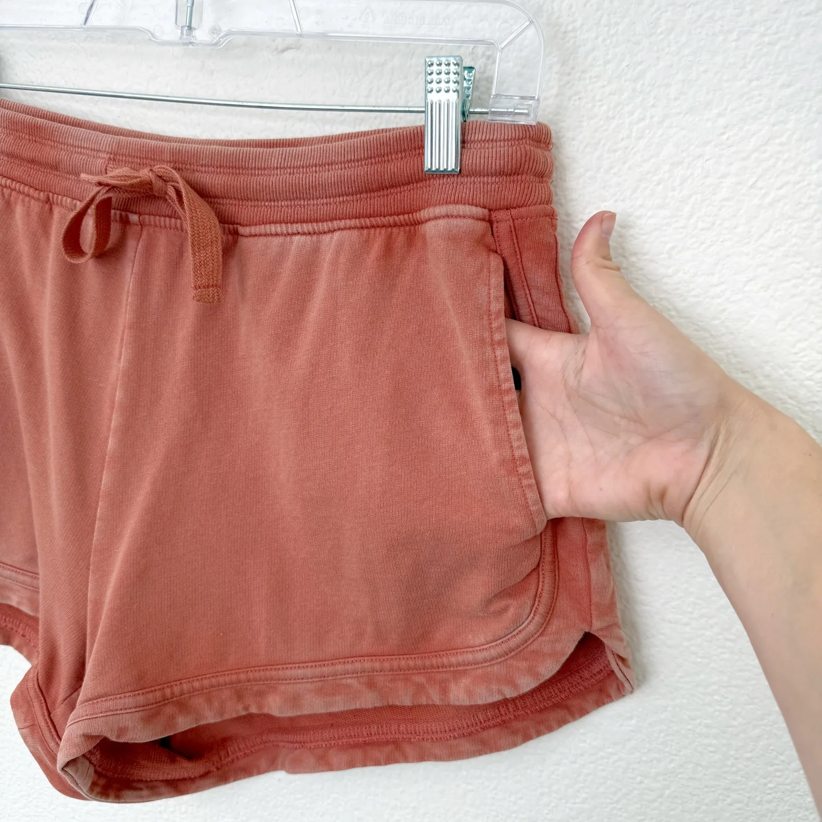 [Aerie] Burnt Orange Lived In Beach 100% Cotton Sweat Shorts Comfort Sz Large L - Image 5