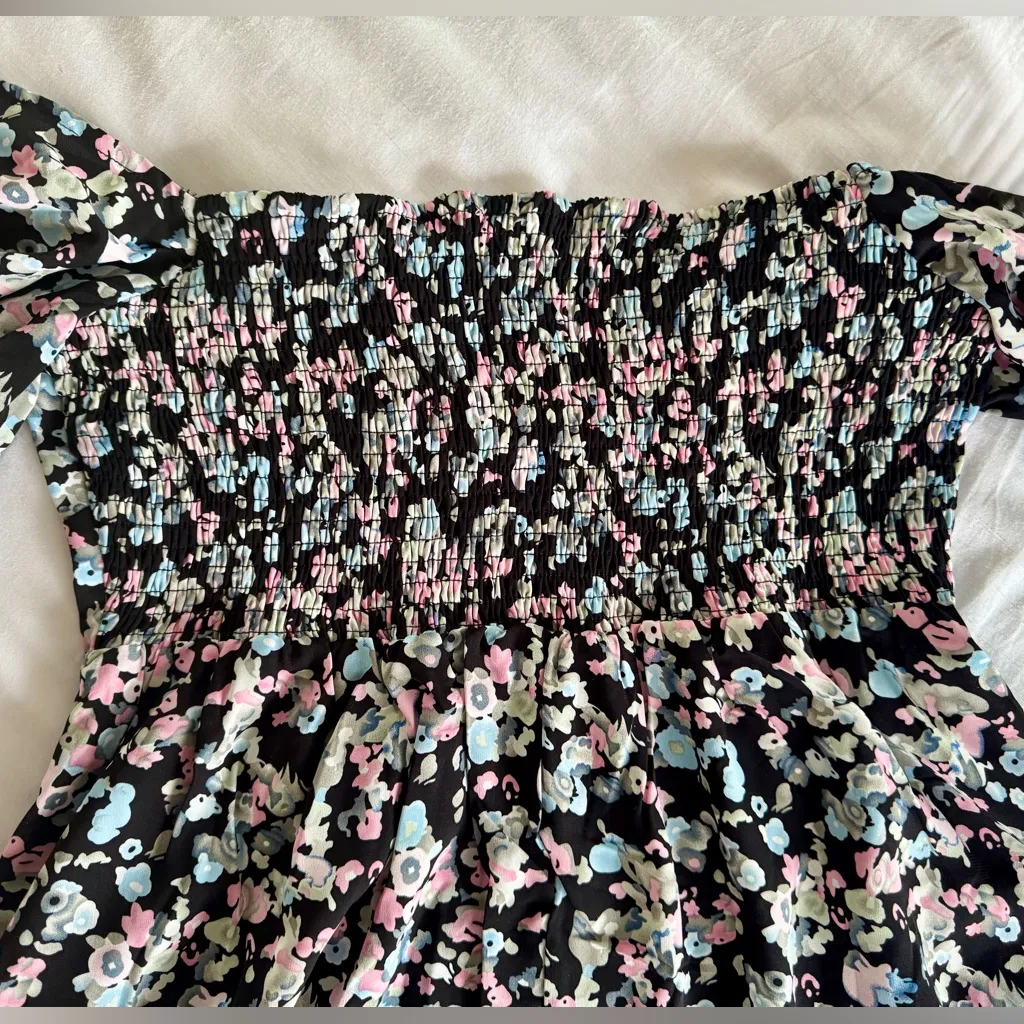 Princess Polly Kassie Long Sleeve Mini Dress in Black Floral Size 6 - Image 9