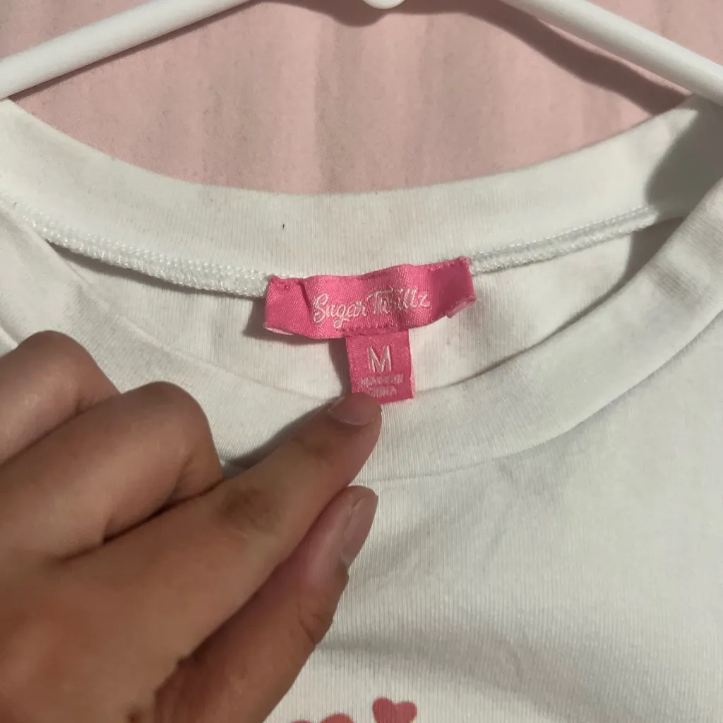 Sugar Thrillz White Animal Friends Tee Size L - Image 2