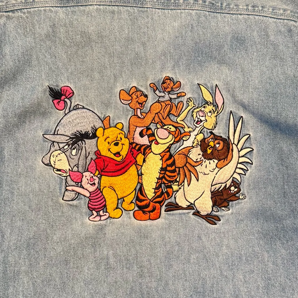Vintage The Disney Store Winnie the Pooh Unisex Embroidered Button Down Short - Image 3